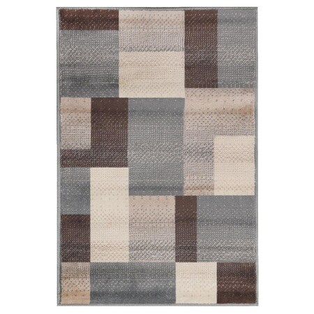 Palacedesigns 8 x 10 ft. Patchwork Power Loom Stain Resistant Rectangle Area Rug - Grey PA3101547